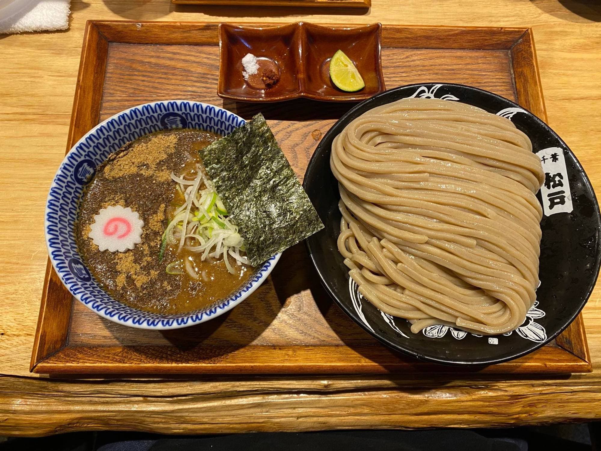 A bowl of tsukemen in Japan